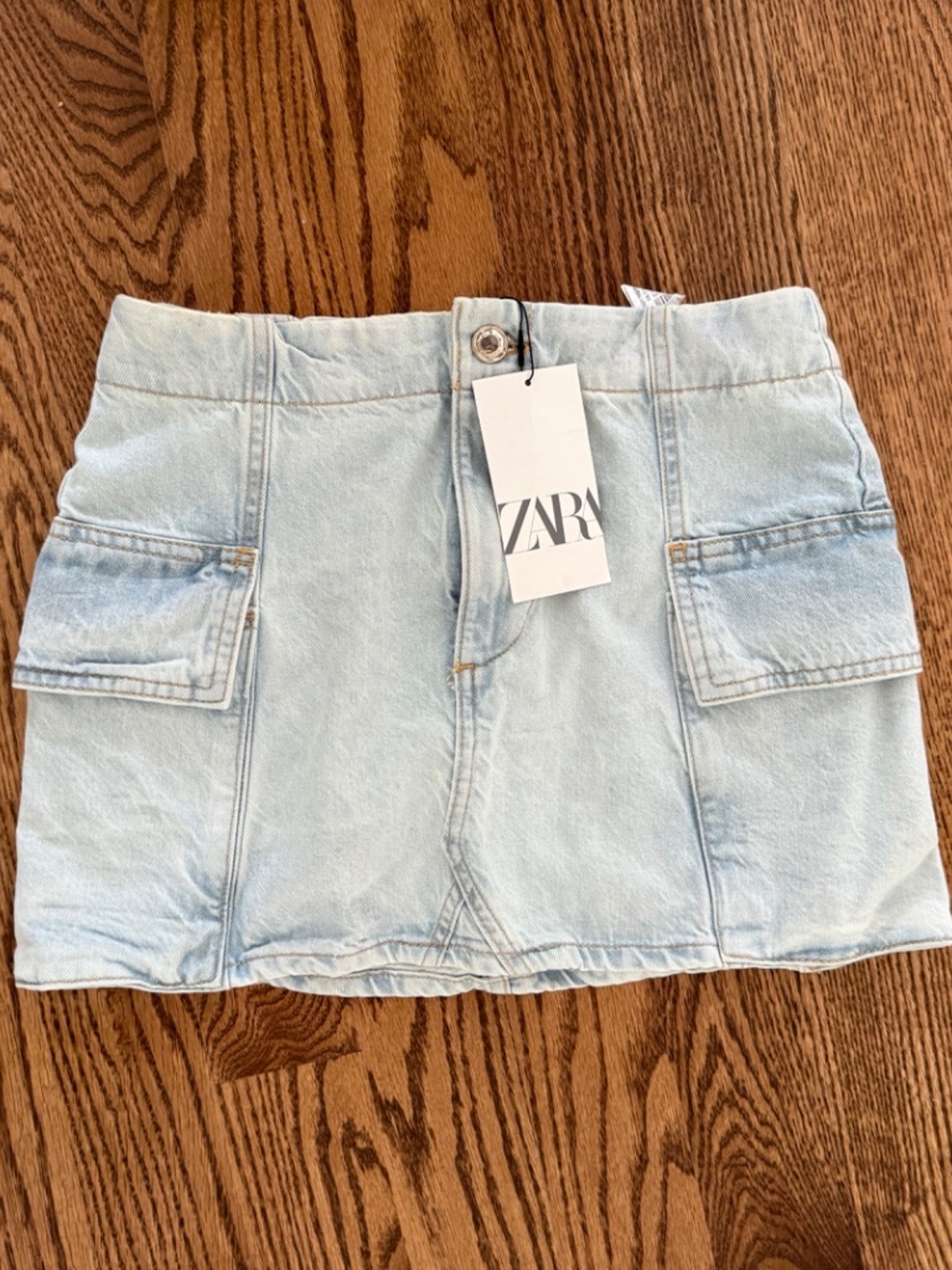 NWT Zara Denim Cargo Mini Skirt - XS